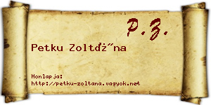 Petku Zoltána névjegykártya